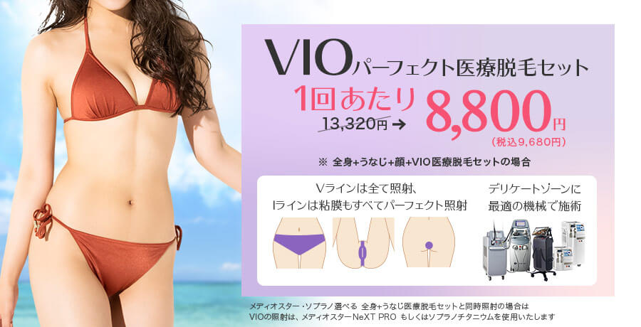 Vioパーフェクト医療脱毛 1回あたり8 800円 新宿のビューティースキンクリニック